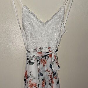 Floral Lace White Dress